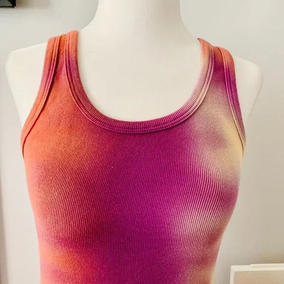 AGOLDE TIE DYE RIBBED KNIT BODYSUIT - Picture 2 of 10